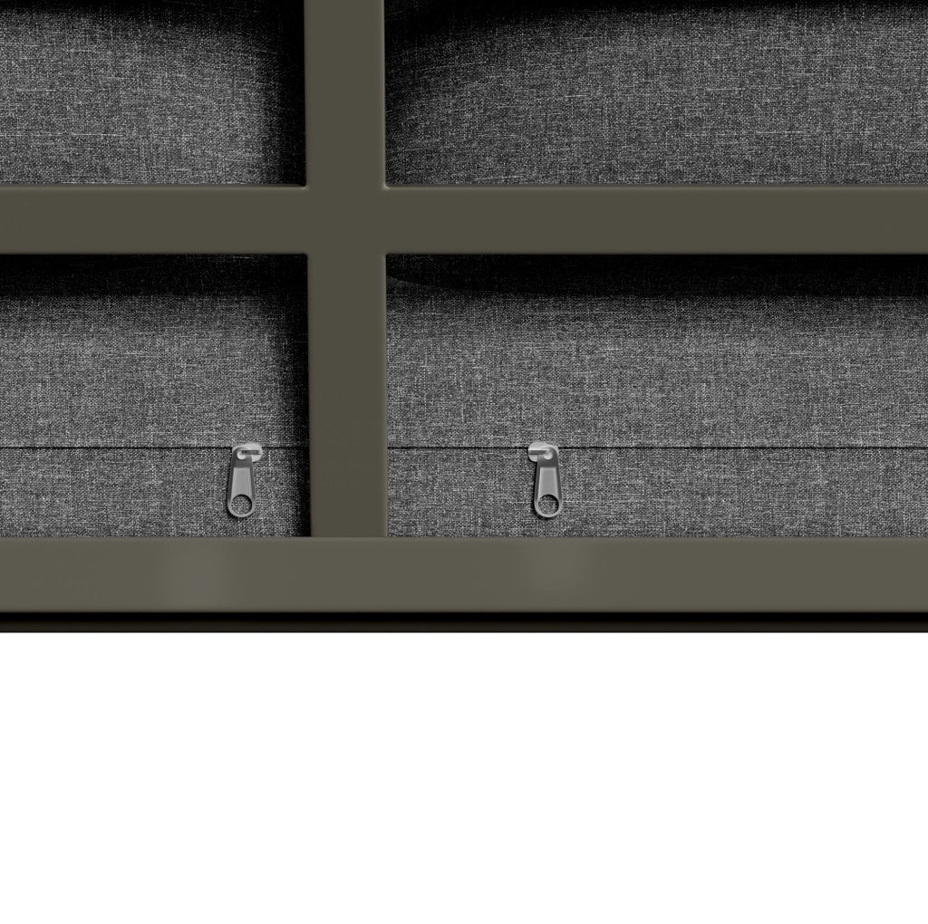Salotto da giardino 123x68x86 cm; schienale alto e seduta profonda; metallo; grigio