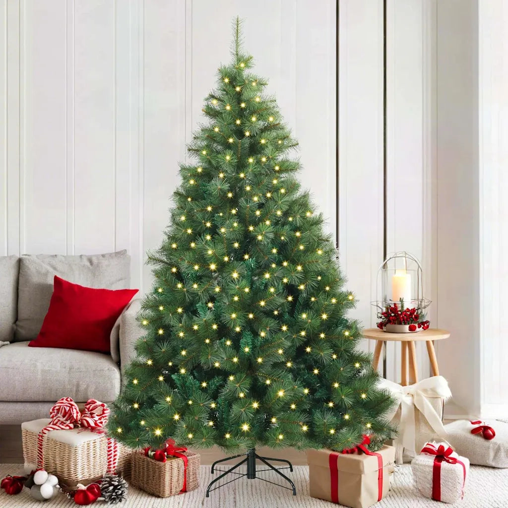 Albero di Natale | Decorazioni natalizie artificiale con 300 LED Verde 180 cm PE e PVC