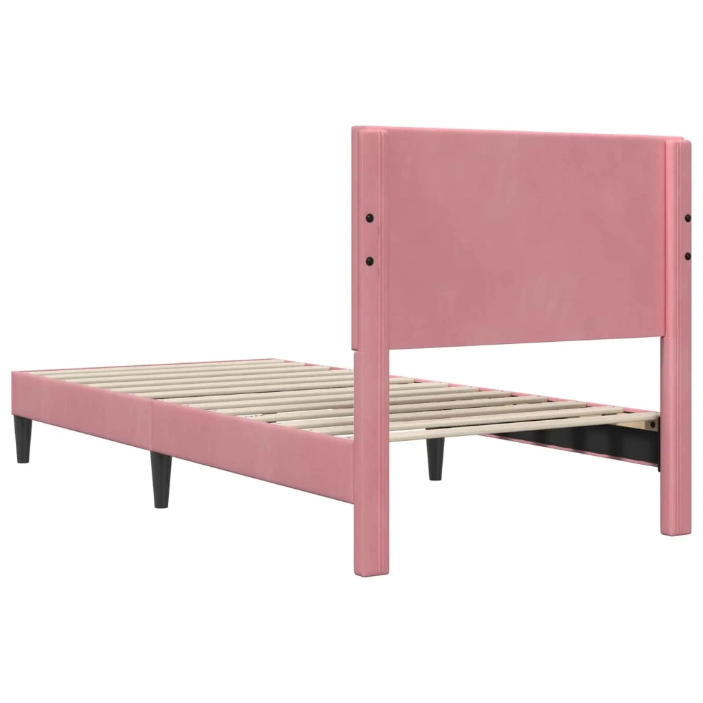 Struttura del letto con testiera Rosa 80 x 200 cm Velluto 42027628