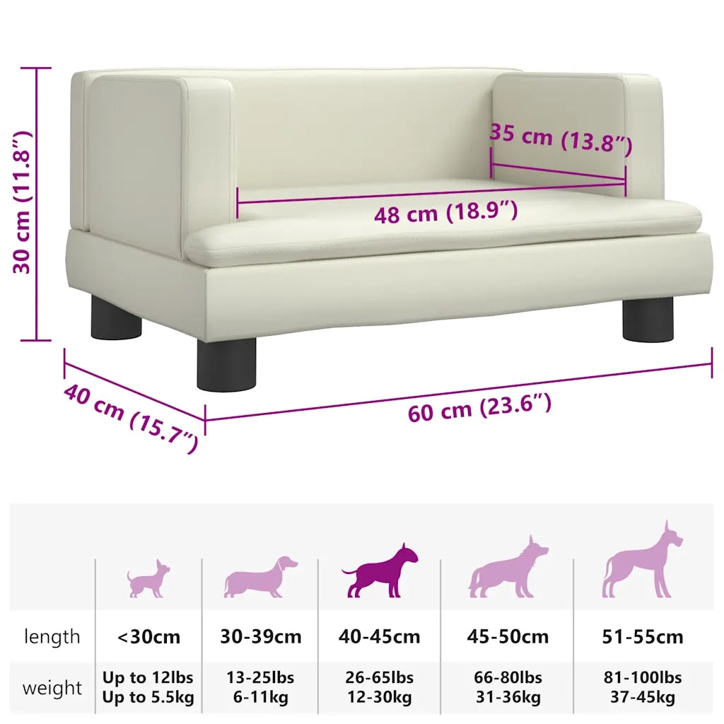 Lettino per Cani Crema 60x40x30 cm in Similpelle CFW3916932