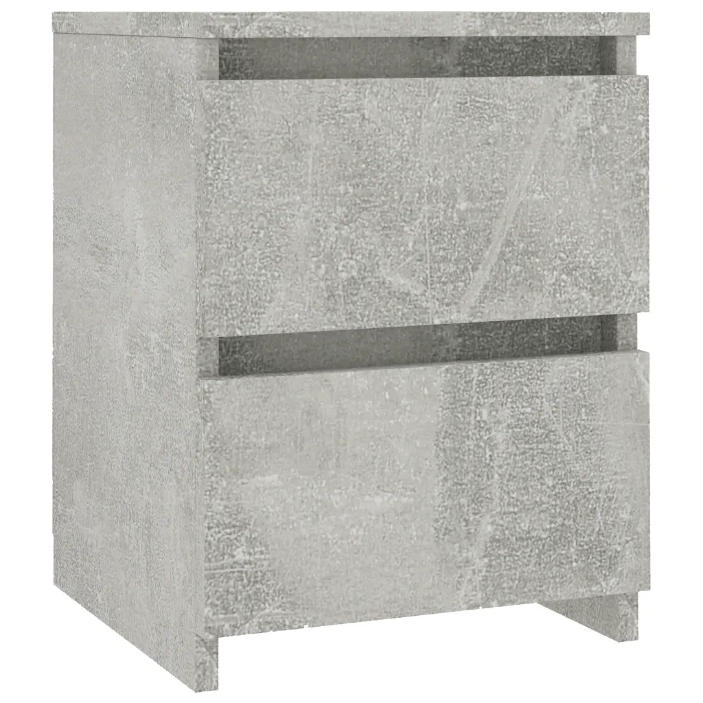 Comodino | Armadio da Notte | Mobiletto da notte Grigio Cemento 30x30x40 cm in Legno Multistrato
