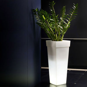 Vaso Luminoso da Giardino a LED 40x40x100 cm in Resina 5W Oak Bianco Caldo
