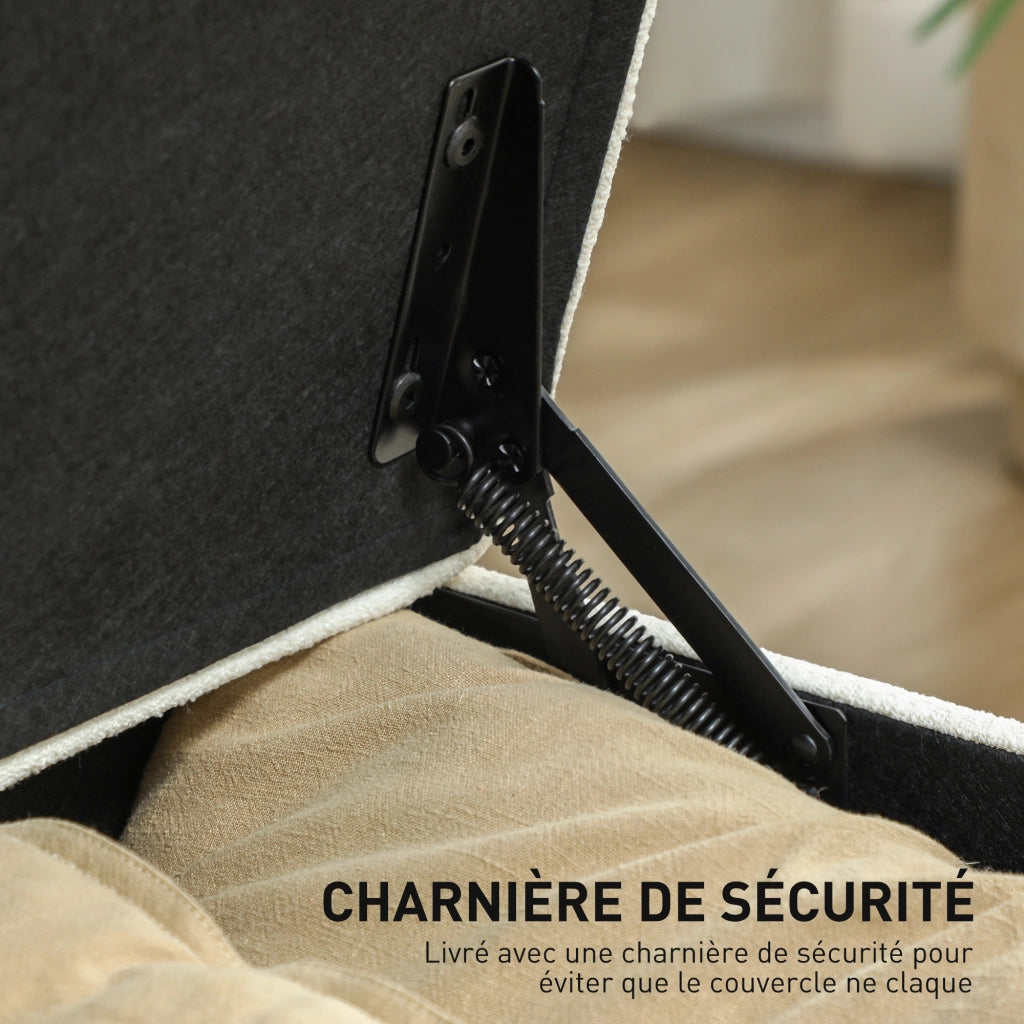 Pouf con contenitore ¨C zephmum ¨C cr¨¨me 120x40x48 cm