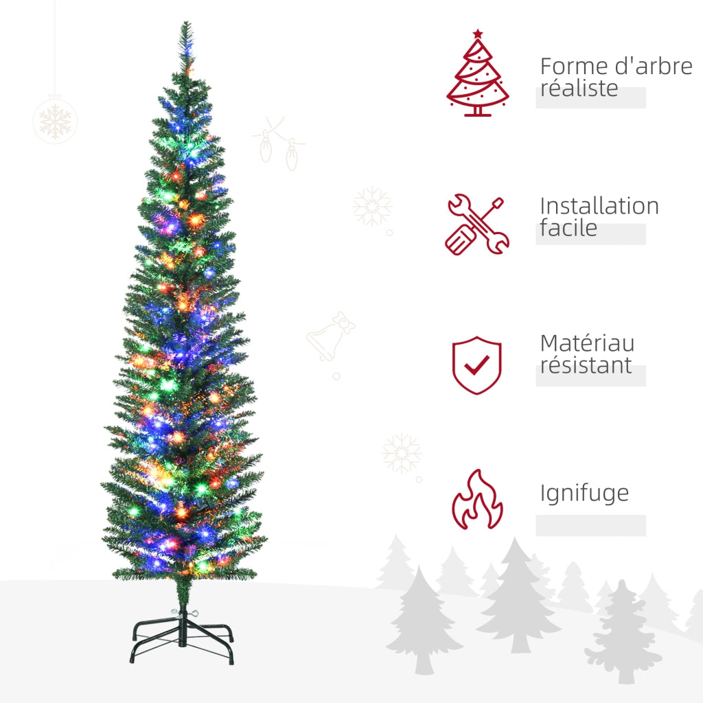 Albero di Natale Artificiale Illuminato ¨C zephmum ¨C Verde 180cm 150 Luci 390 Rami Base Acciaio