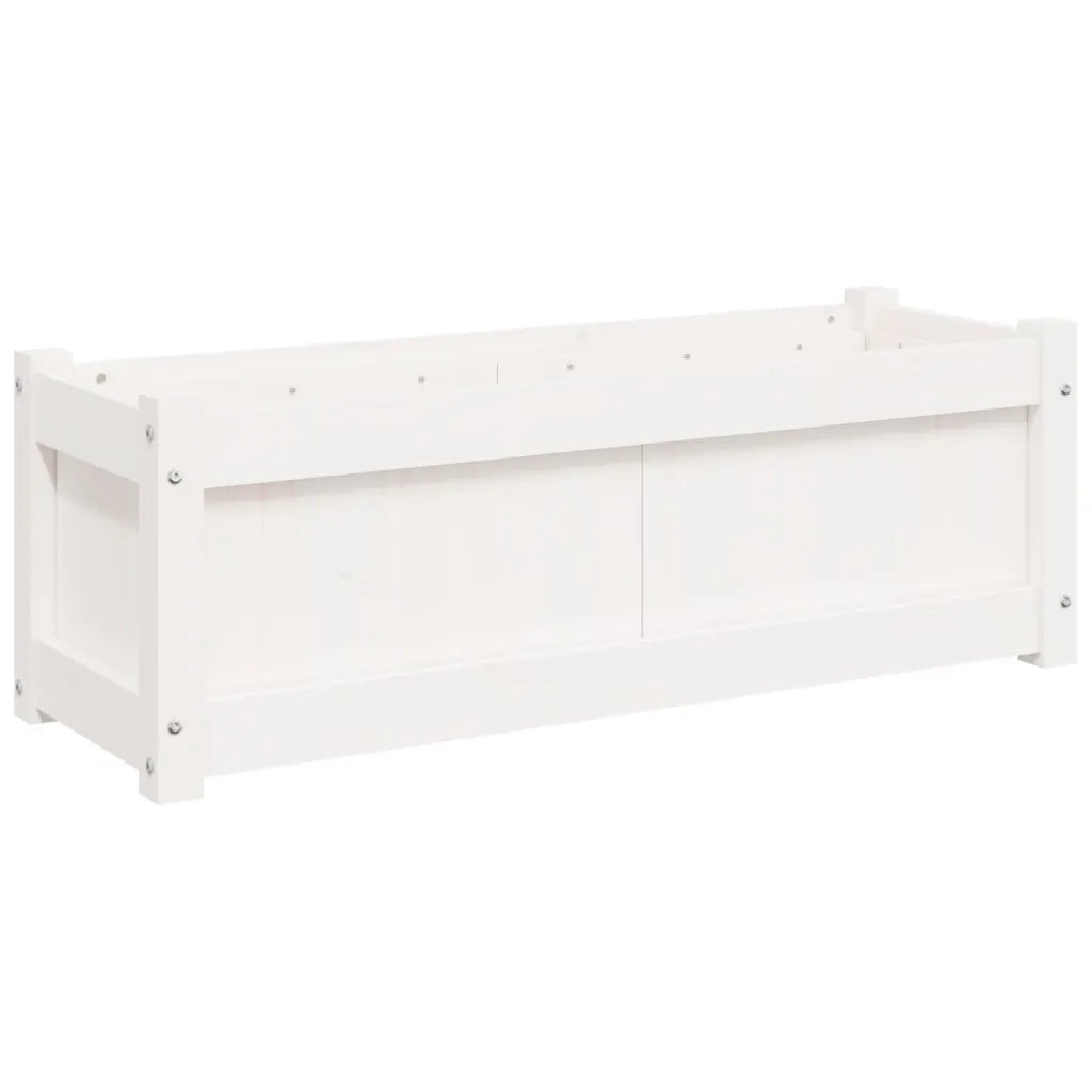 Fioriera da Giardino-Vaso da Esterno Bianca 90x31x31 cm Legno Massello di Pino