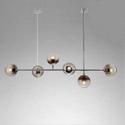 Trade Shop - Lampadario Sospensione 6 Sfere Attacco E27 In Vetro Lampada In Metallo Argento 71652 -