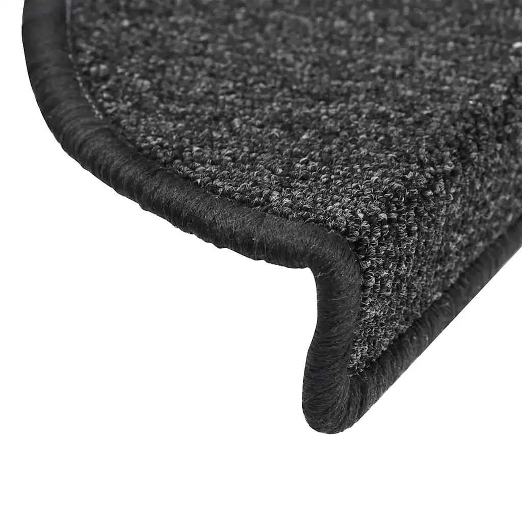 Tappetini per scale 10 pz 56x17x3 cm Antracite Semicircolari 149735