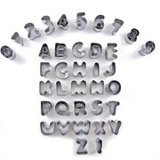 Set di forme per biscotti, lettere, numeri e alfabeto per la decorazione di torte, con scatola di conservazione, set da 37.