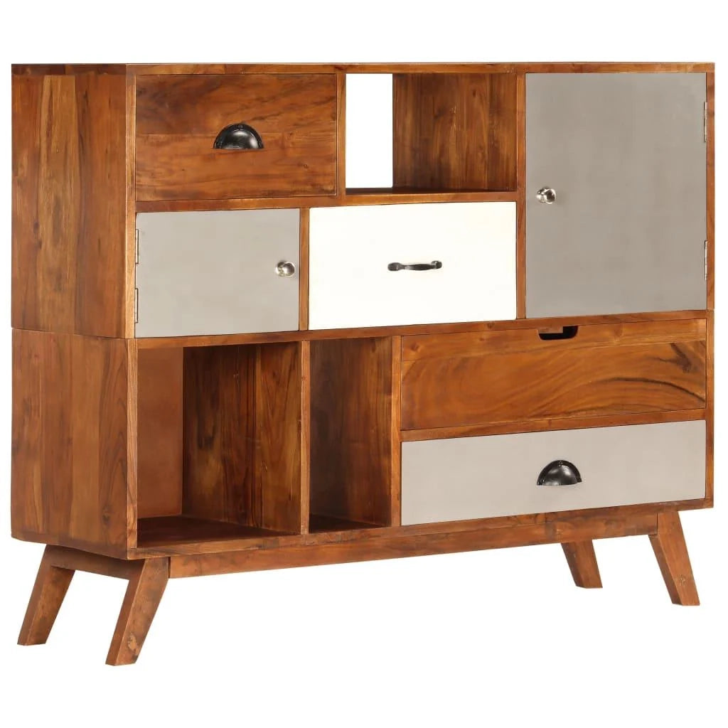 Buffet credenza mobiletto consolle mobile contenitore 115 cm legno massello di acacia 4402175
