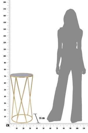 Porta Telefono Glam Simple Ø35x75 cm in Ferro e Vetro Oro