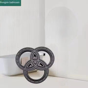Soffione Per Doccia Da Bagno 3 Anelli in abs Doccetta Multigetto Nero 87516