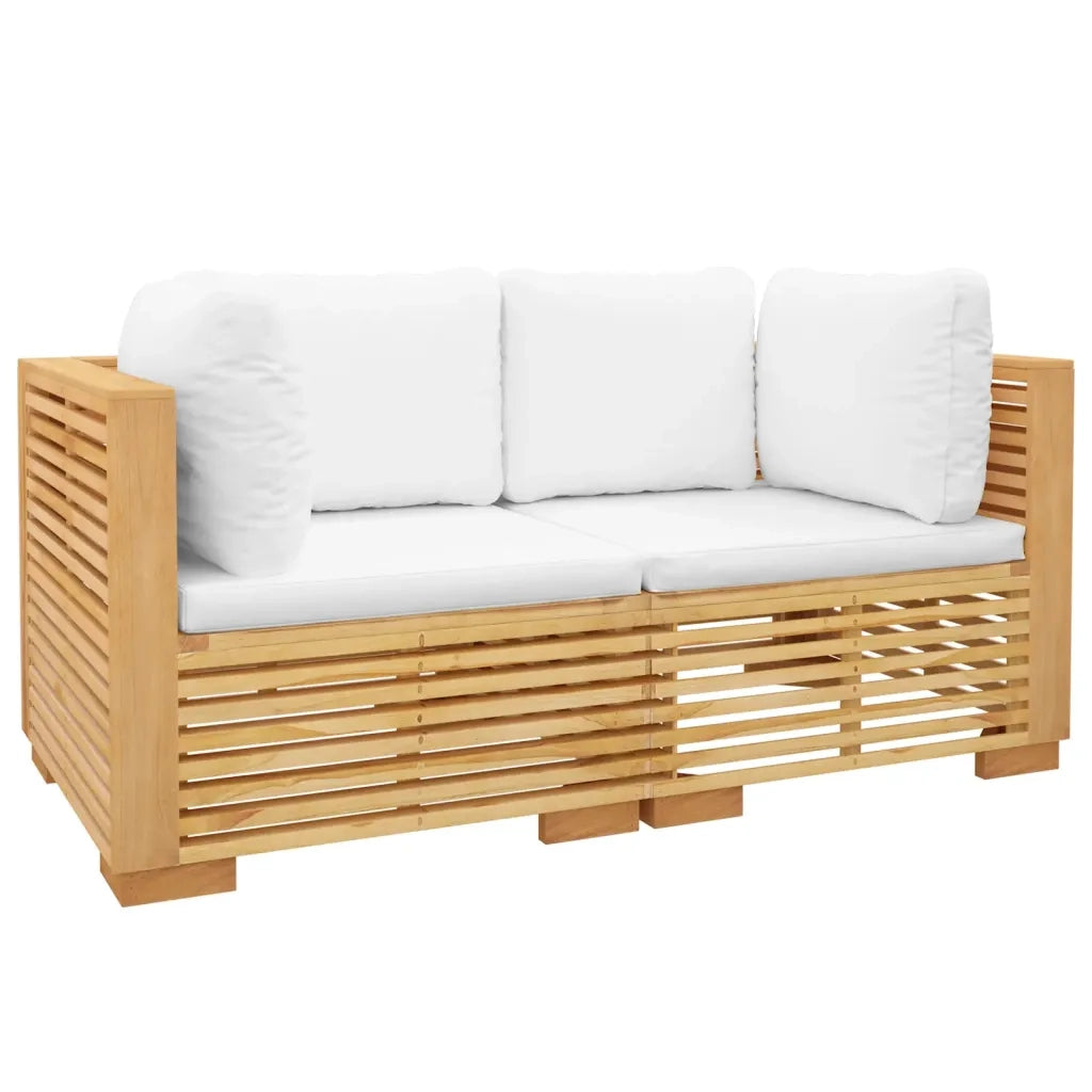 Divani Angolari da Giardino con Cuscini 2pz Legno Massello Teakcod mxl 121484