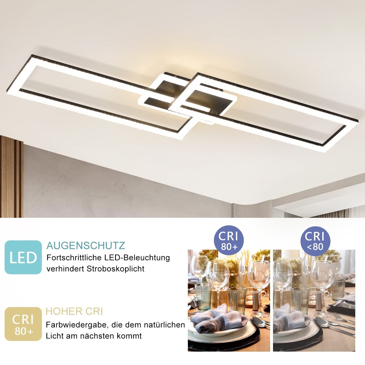 ZMH Lampada da soffitto LED in cristallo dal design moderno con telecomando - 56 W