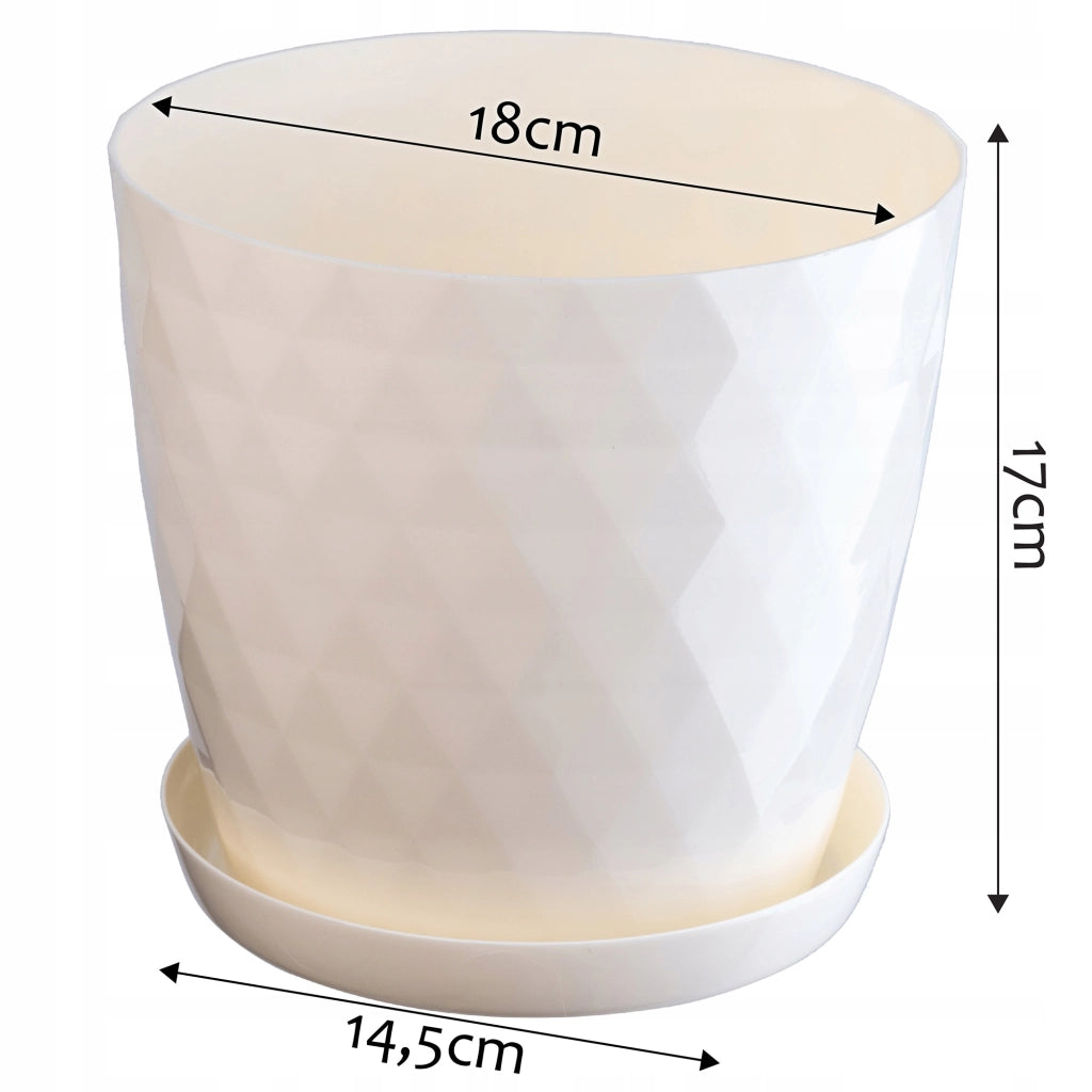 Vaso da fiori in plastica KADAX con supporto, coprivaso, 18 cm, crema, Kadax