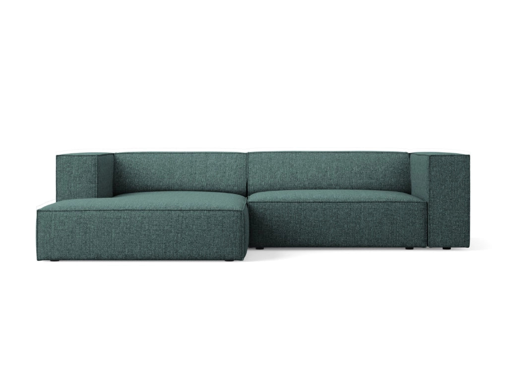 Cosmopolitan Design - Divano angolare sinistro "Arendal" 3 posti in ciniglia petrolio 