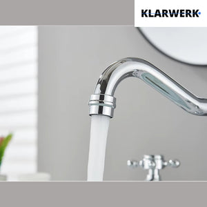 JULIAN | Rubinetto da bagno vintage a 3 fori cromo lucido Lavello in acciaio inossidabile retrò premium | Antico miscelatore 2 maniglie argento