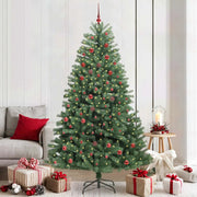Albero di Natale Artificiale con Rami Pieghevoli Verde 210 cm