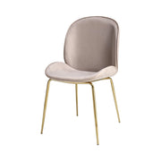 Set di 2 sedie Charlize in velluto beige e ottone