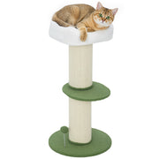 Albero tiragraffi per gatti a 3 livelli con palla e sisal ¨C zephmum ¨C verde ? 45x92 cm