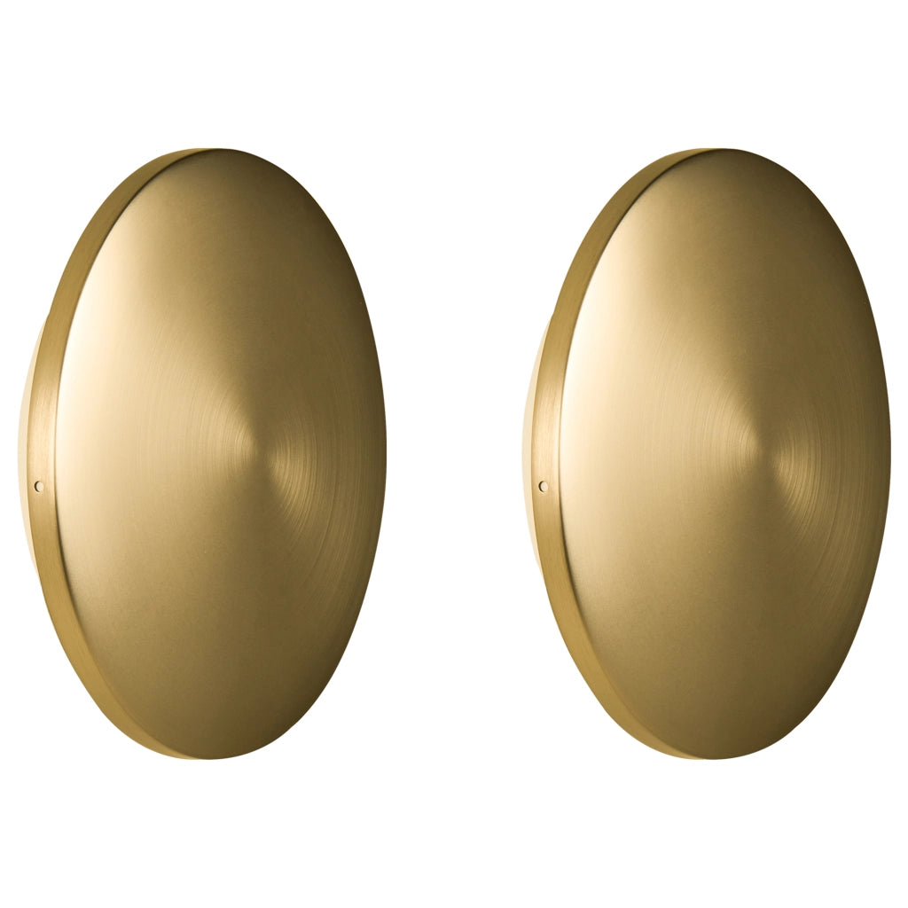 Set di 2 applique da esterno a LED rotonde per illuminazione d'accento, IP65, alluminio ottone, design moderno