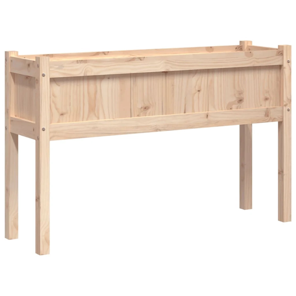 Fioriera rialzata per piante fiori giardino terrazze con gambe 110 x 31 x 70 cm legno di pino massiccio marrone 02_0038869