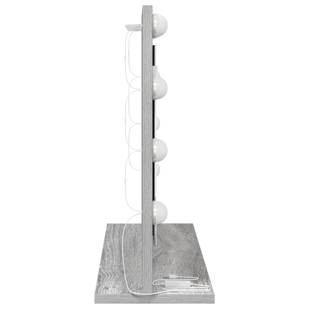 Specchio da Toeletta Grigio Sonoma MDF, Vetro 60 x 45 x 18 cm