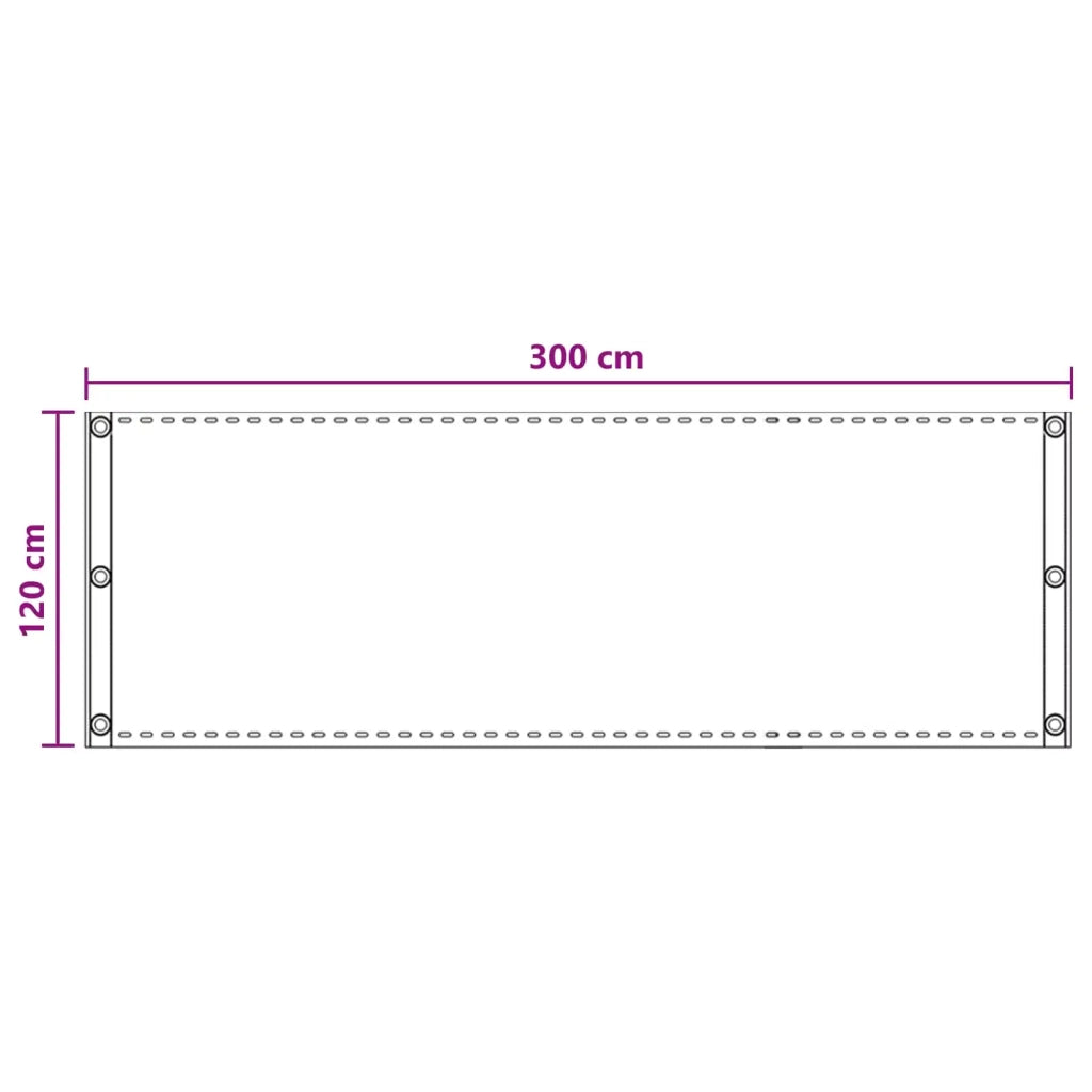 Schermo da balcone-Pannello per balcone Sabbia 120 x 300 cm HDPE e alluminio