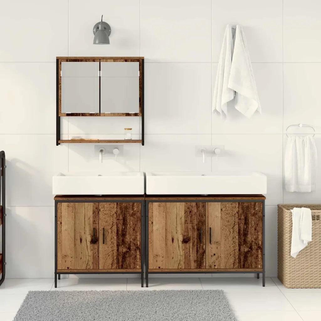 Set di mobili per il bagno 3 pcs Marrone Legno multistrato 3334364