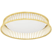 Plafoniera Contemporanea Luppineria Legno Marrone Luce Led Integrato 20W