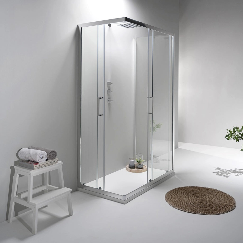 Box Doccia Elite Tre Lati 80x80x80 Cm Scorrevole Trasparente