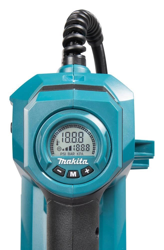 Makita MP001GZ Compressore Portatile a Batteria 40V max 11,1 bar 24 l-min con Display Digitale e Spegnimento Automatico colore Nero Blu