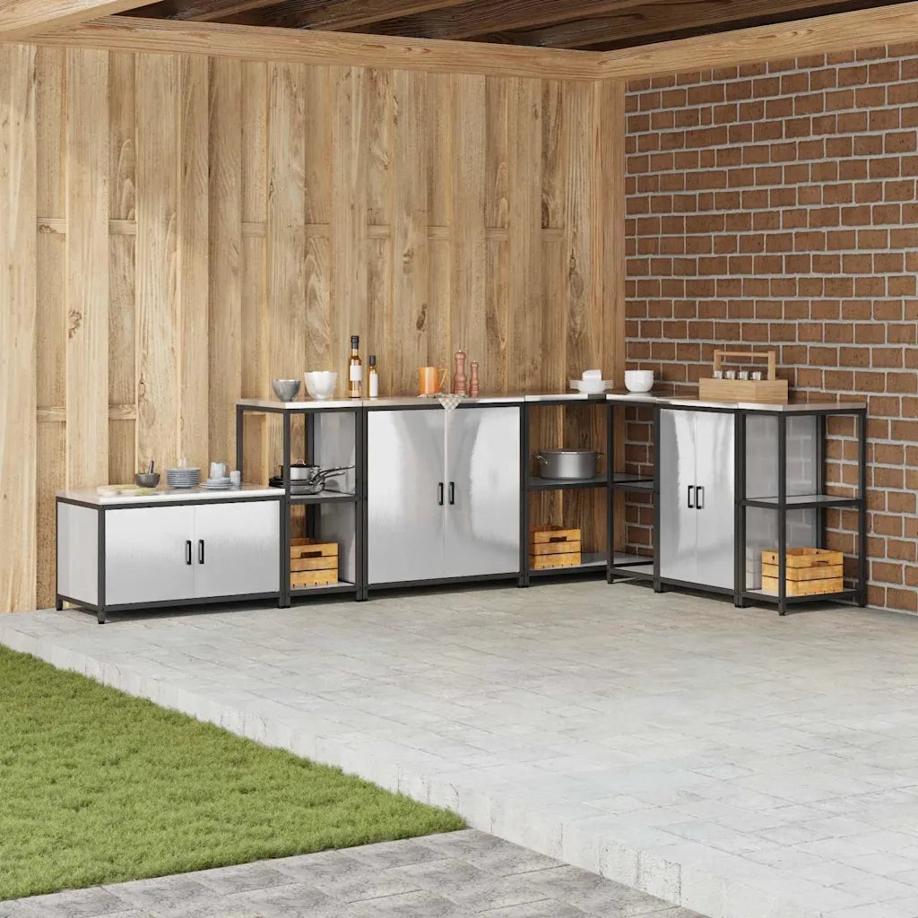 vidaXL Mensola per il deposito in cucina Argento Acciaio inossidabile