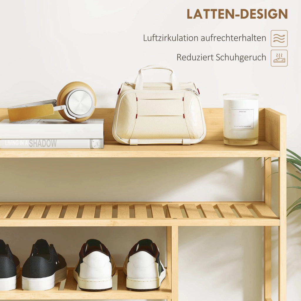 Cassa per scarpe in bamb¨´ con cassetti 6 livelli ¨C zephmum ¨C Bianco 60x40x138