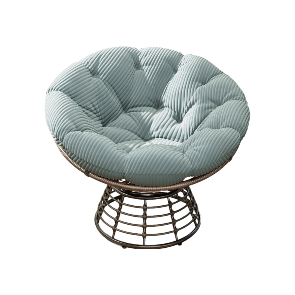 SEDIA PAPASAN Girevole 360° 92x67 cm Acciaio Verde Chiaro