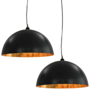 Lampadari 2 pz Nero e Oro Semi-Sferici 50 cm E27 CFW2331785