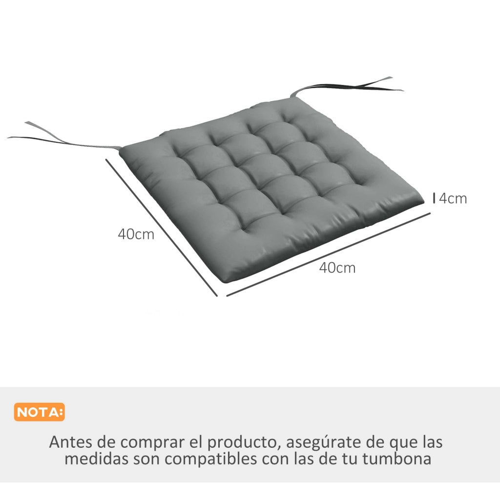 Cuscini per Sedie da Pranzo ¨C zephmum ¨C Grigio 40x40 cm 6 Pezzi