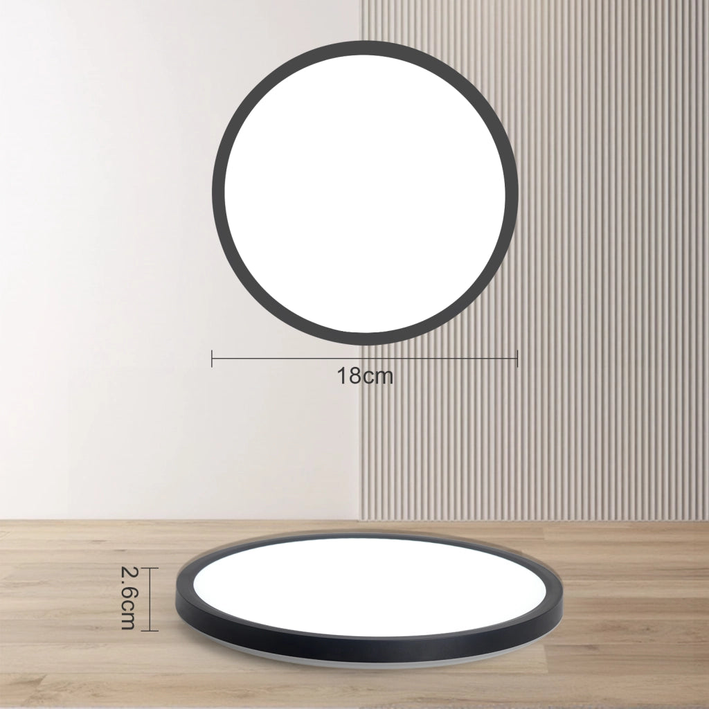 ZMH Lampada da soffitto plafoniera LED minimalista nera 18 cm per cucina