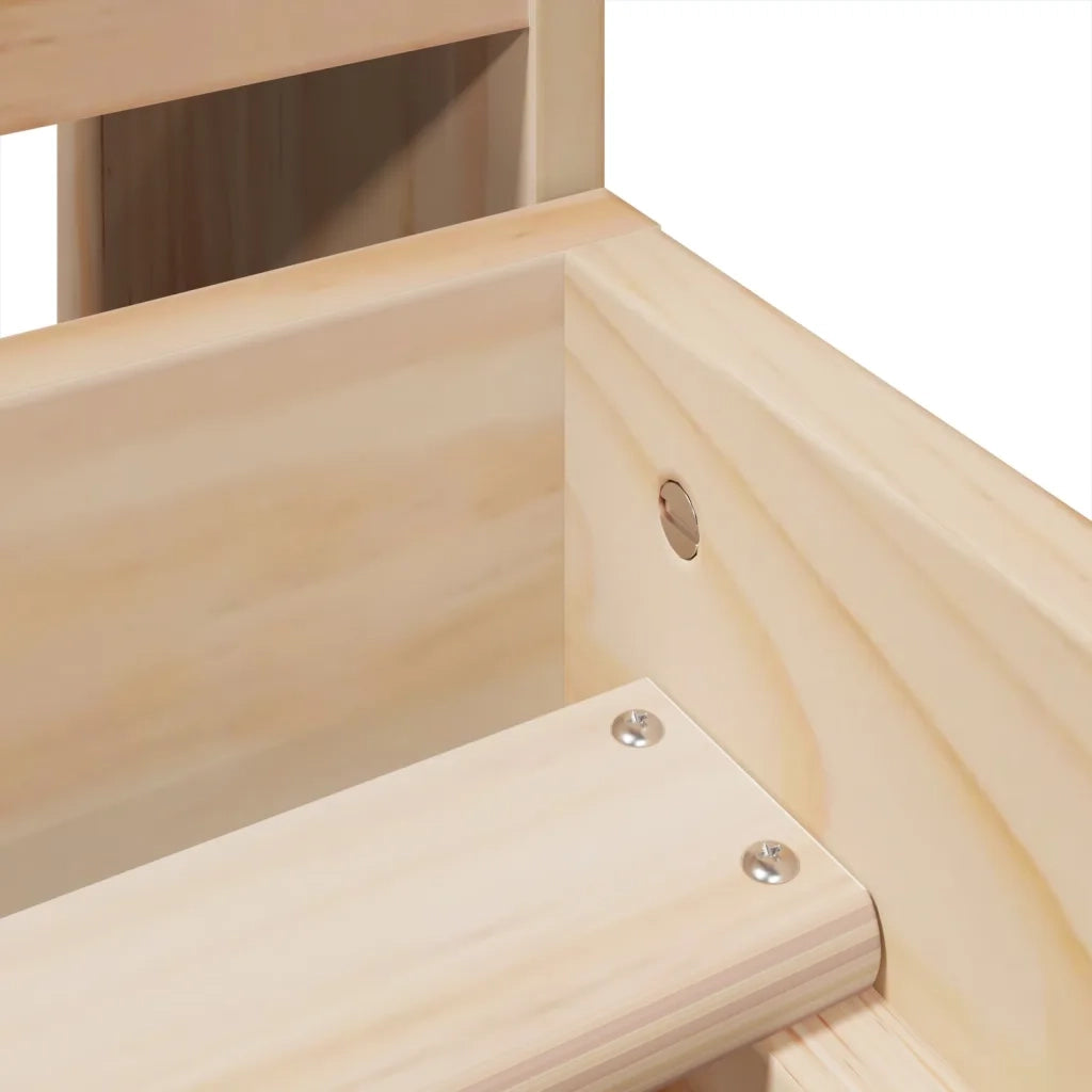 Giroletto senza Materasso 90x200 cm in Legno Massello di Pino