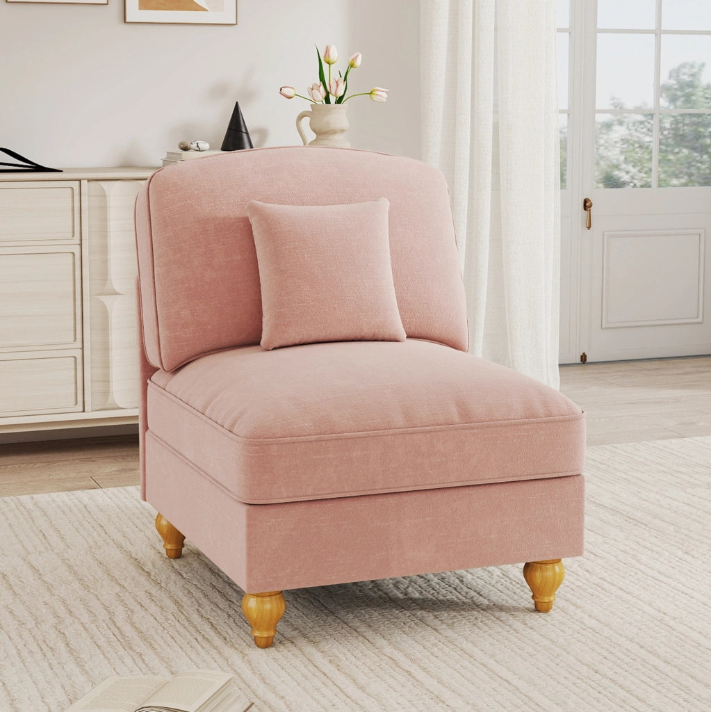 Divano angolare Cloud in ciniglia rosa con rivestimento removibile