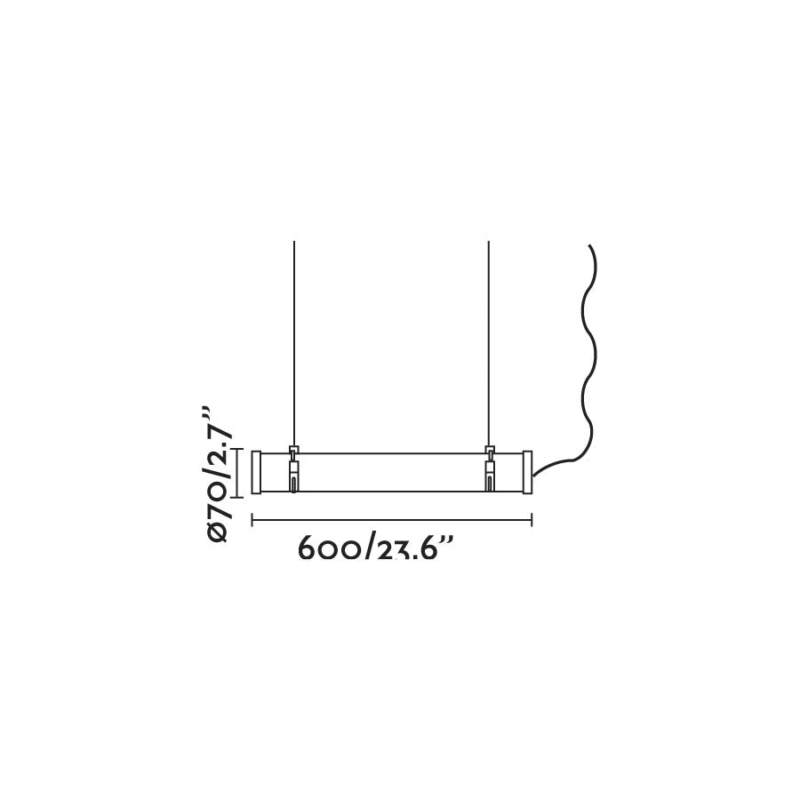 SCUBA 600 Lampada sospensione cromo 20W