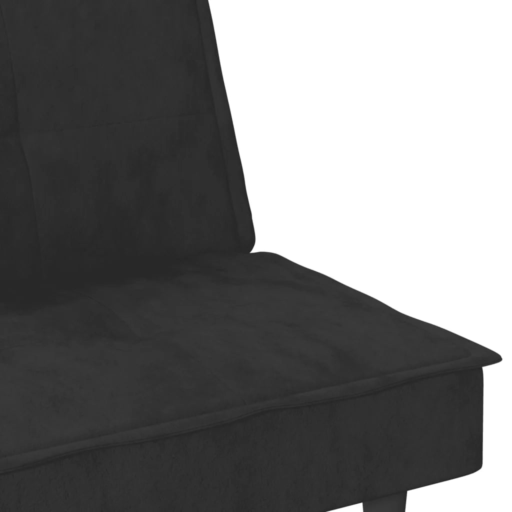 Divano letto con portabicchieri 200 x 89 x 70 cm velluto nero 02_0019846