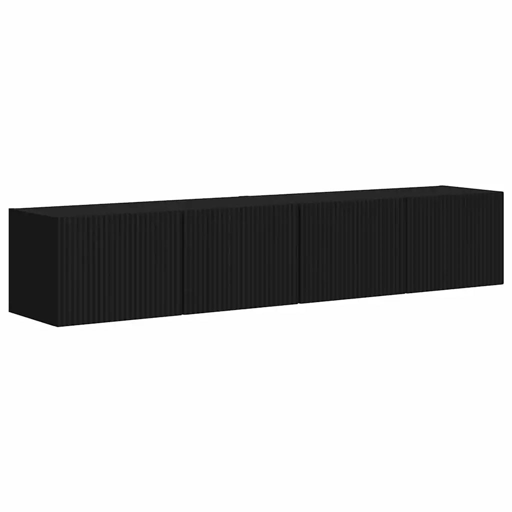 Mobile TV da parete 2 pcs Nero 78,5 x 31 x 29,5 cm