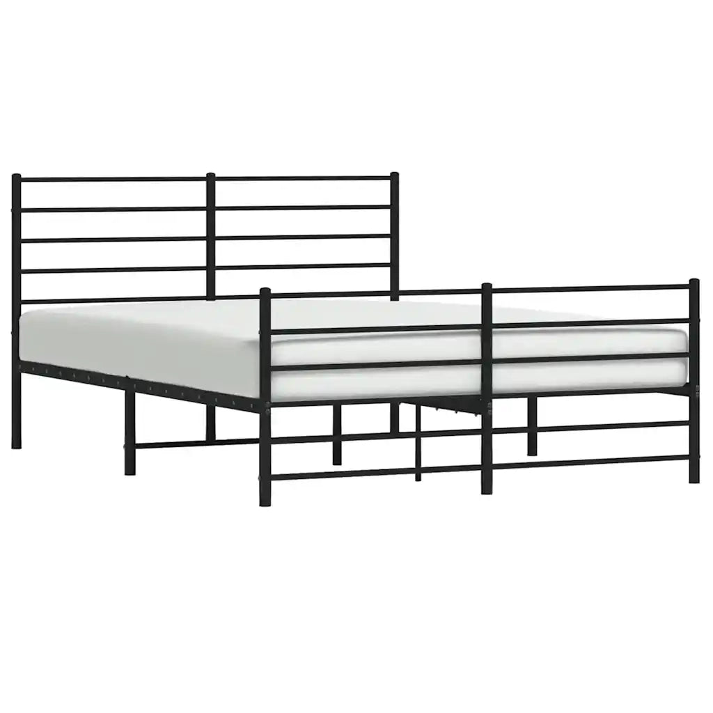 Giroletto senza Materaso con Pediera in Metallo Nero 160x200 cm 352340