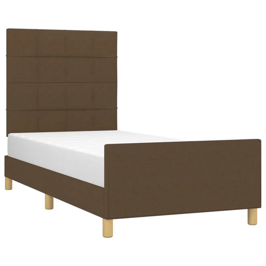 Giroletto senza Materasso-Struttura Letto Marrone Scuro 90x200 cm Tessuto 765541