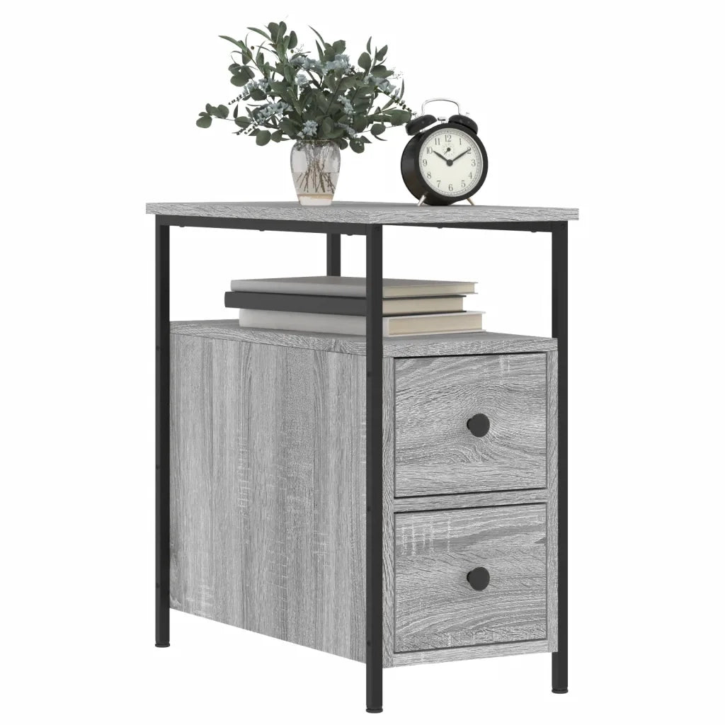 Comodini 2 pz-Set di 2 Tavolino da notte Grigio Sonoma 30x60x60 cm in Legno Multistrato 485257