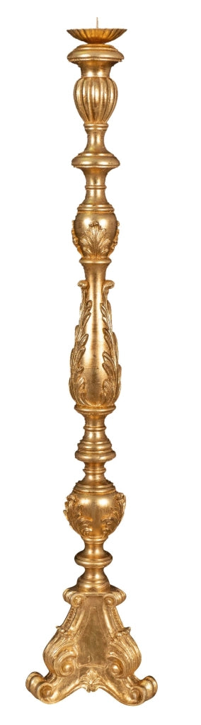 Biscottini CANDELIERE IN LEGNO FINITURA IN FOGLIA ORO ANTICATO ANTICATA MADE IN ITALY
