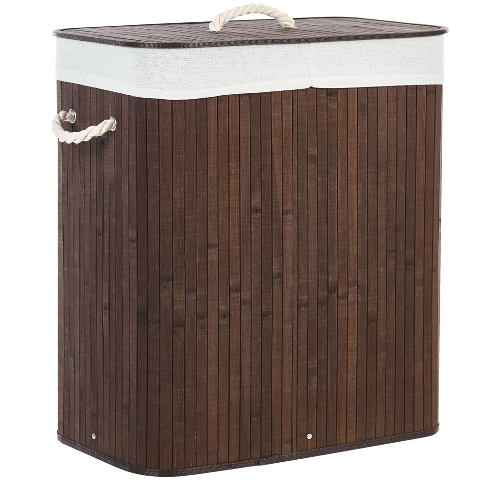 Cestino portaoggetti in bambù marrone scuro con coperchio Cestino per biancheria Accessori pratici lavanderia bucato