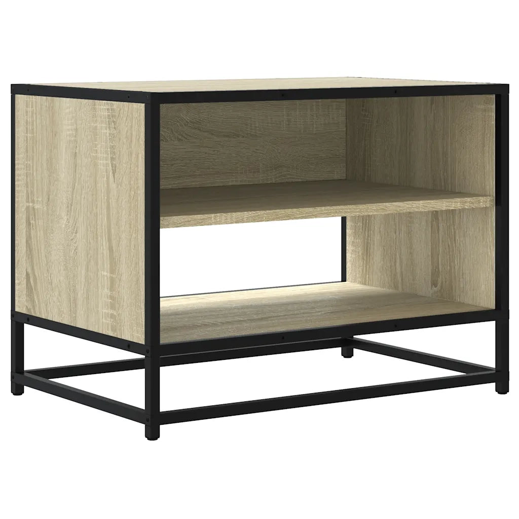 Mobile TV Rovere Sonoma 61x40x46 cm Legno Multistrato e Metallo