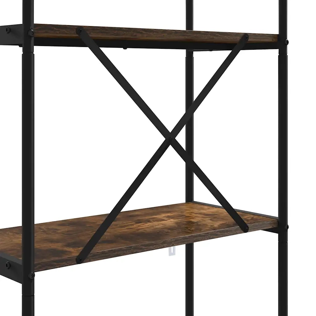 Libreria-Scaffale per Libri-Mobile di Stoccaggio Rovere fum¨¦ 80 x 30 x 183 cm Legno multistrato 110758
