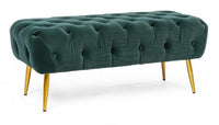 Panca Giacinta Verde in Tessuto effetto Velluto Verde